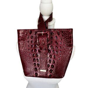 Faith Melbourne Embossed Leather Bucket Bag